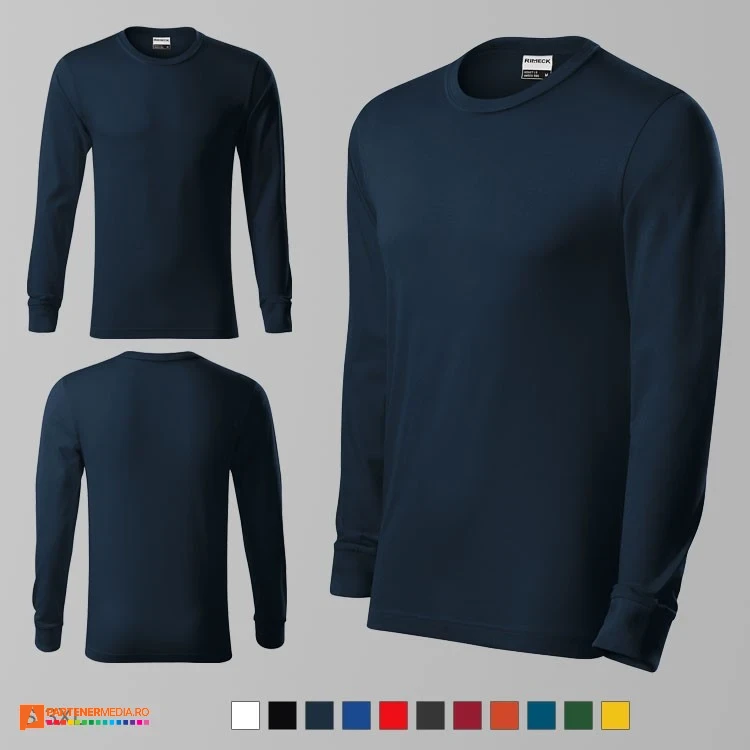 tricouri unisex bleumarin din bumbac cu maneci lungi adr05 poza 4