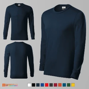 tricouri unisex bleumarin din bumbac cu maneci lungi adr05 poza 4