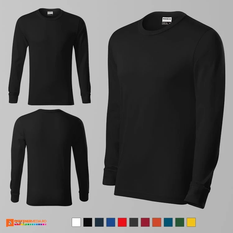 tricouri unisex negre din bumbac cu maneci lungi adr05 poza 7