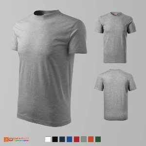 tricouri gri din bumbac unisex cu guler rotund adr07 poza 5
