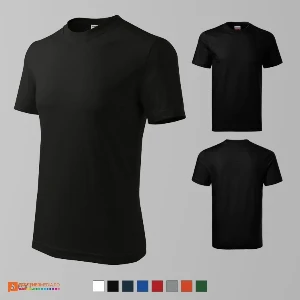 tricouri negre din bumbac unisex cu guler rotund adr07 poza 6