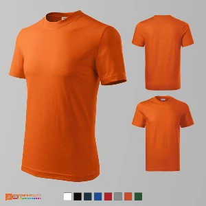 tricouri portocalii din bumbac unisex cu guler rotund adr07 poza 7