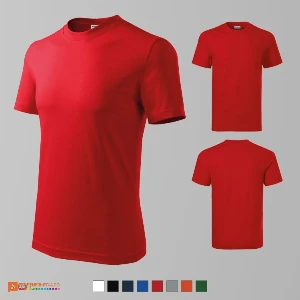 tricouri rosii din bumbac unisex cu guler rotund adr07 poza 8