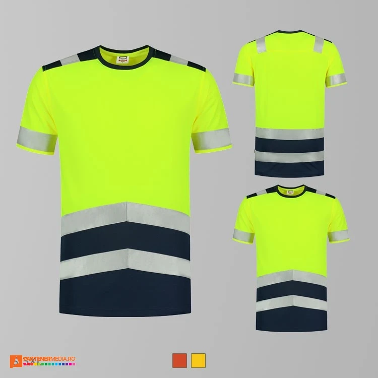 tricouri galbene reflectorizante unisex promotionale adt01 poza 2