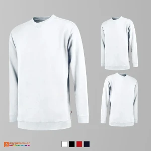 bluze unisex albe din bumbac si poliester adt43 poza 2