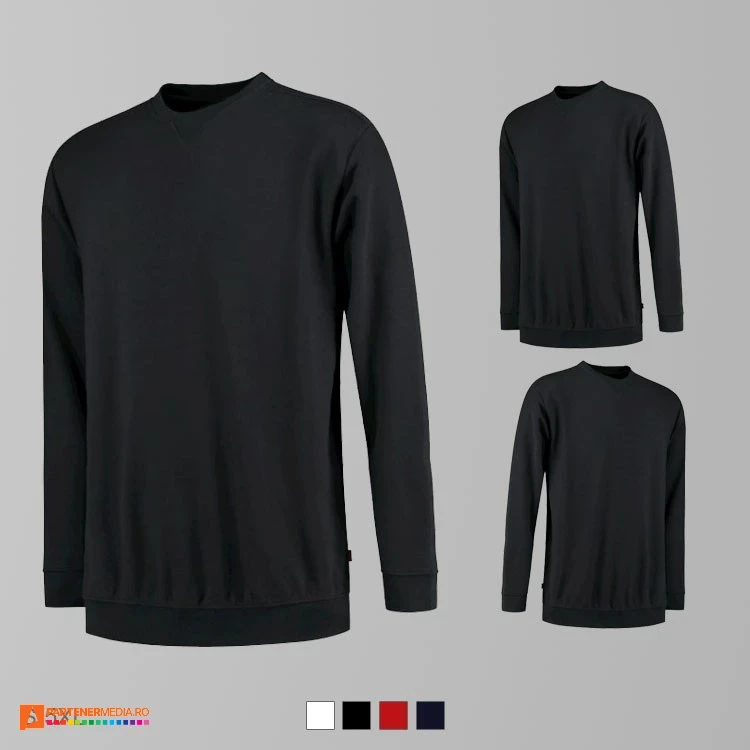 bluze unisex negre din bumbac si poliester adt43 poza 4