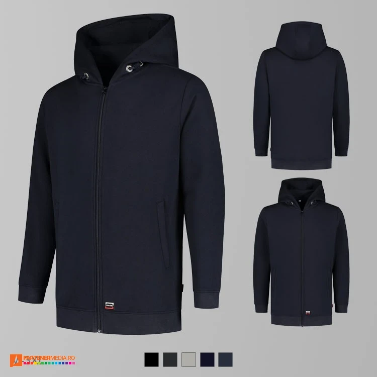 jachete bleumarin unisex tip hanorac din bumbac si poliester adt44 poza 3