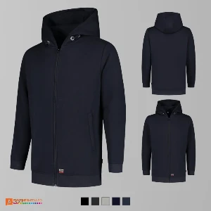 jachete bleumarin unisex tip hanorac din bumbac si poliester adt44 poza 3