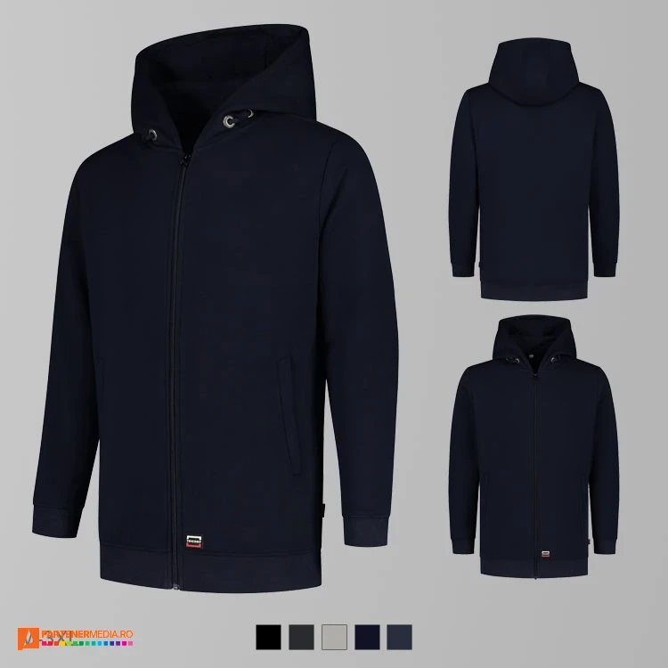 jachete unisex bleumarin tip hanorac din bumbac si poliester adt44 poza 2