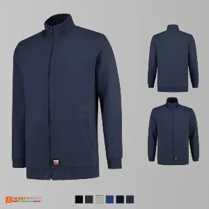 jachete albastru inchis tip hanorac din bumbac si poliester adt45 poza 4