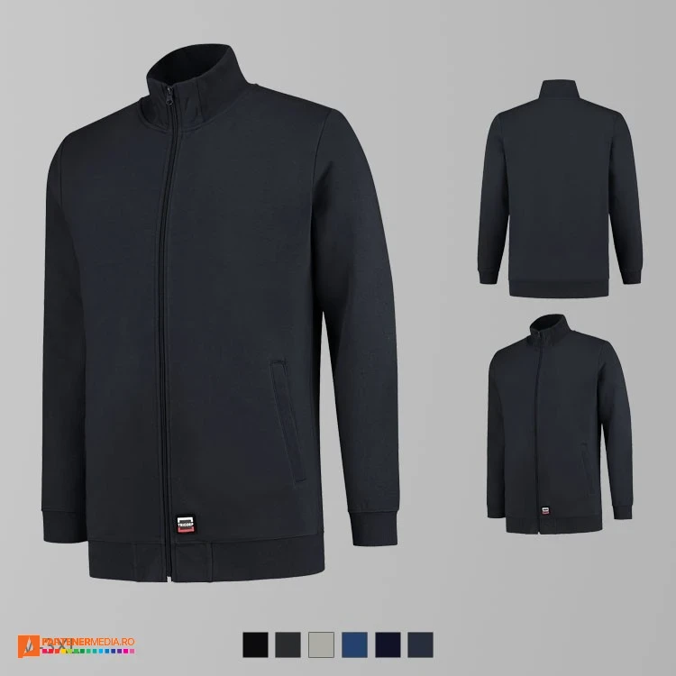 jachete bleumarin tip hanorac din bumbac si poliester adt45 poza 3