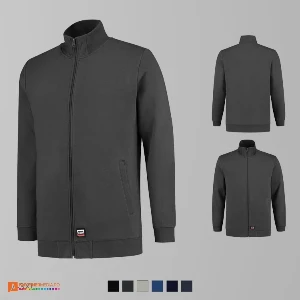 jachete gri inchis tip hanorac din bumbac si poliester adt45 poza 6