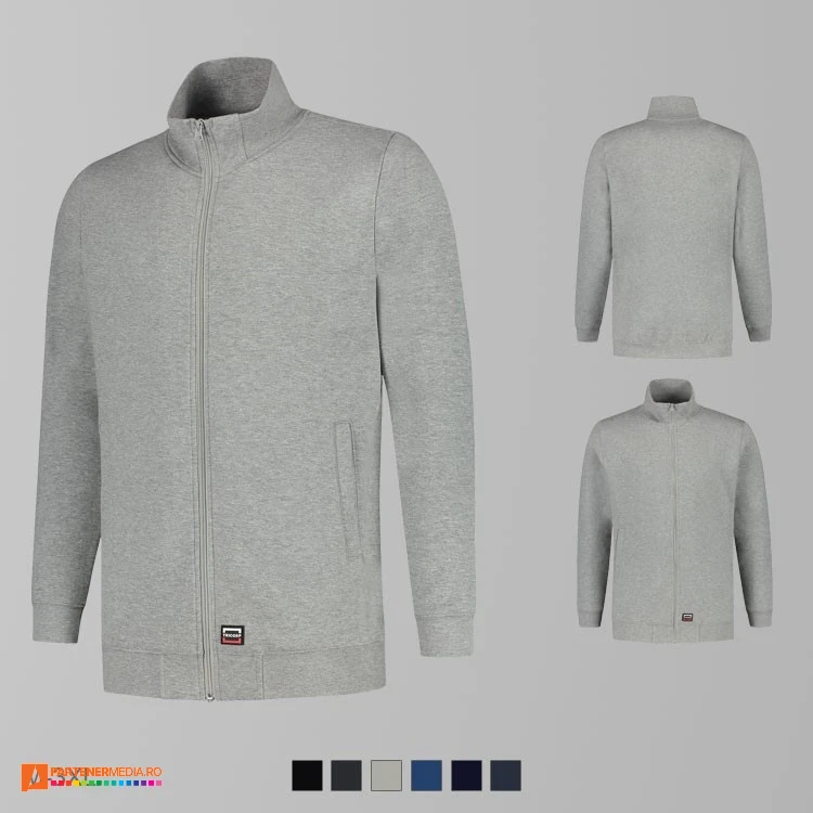 jachete gri tip hanorac din bumbac si poliester adt45 poza 5