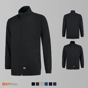 jachete negre tip hanorac din bumbac si poliester adt45 poza 7