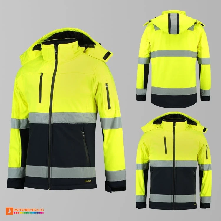 jachete unisex softshell reflectorizante adt52 poza 2