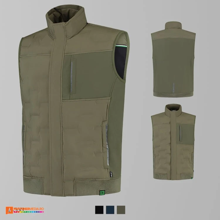veste unisex khaki din poliester reciclat adt55 poza 3
