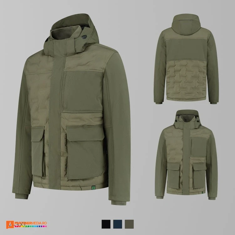 jachete unisex softshell khaki din poliester reciclat adt56 poza 3