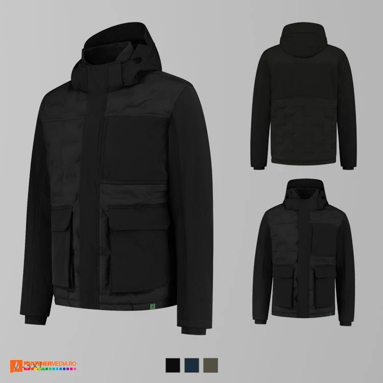 jachete unisex softshell negre din poliester reciclat adt56 poza 4