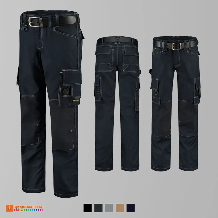 pantaloni unisex de lucru albastru inchis adt61 poza 2