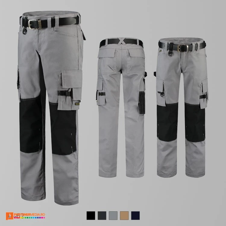 pantaloni unisex de lucru gri adt61 poza 4