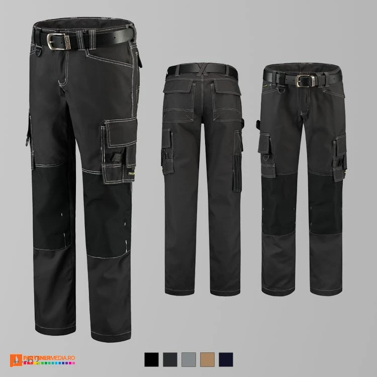 pantaloni unisex de lucru gri inchis adt61 poza 5
