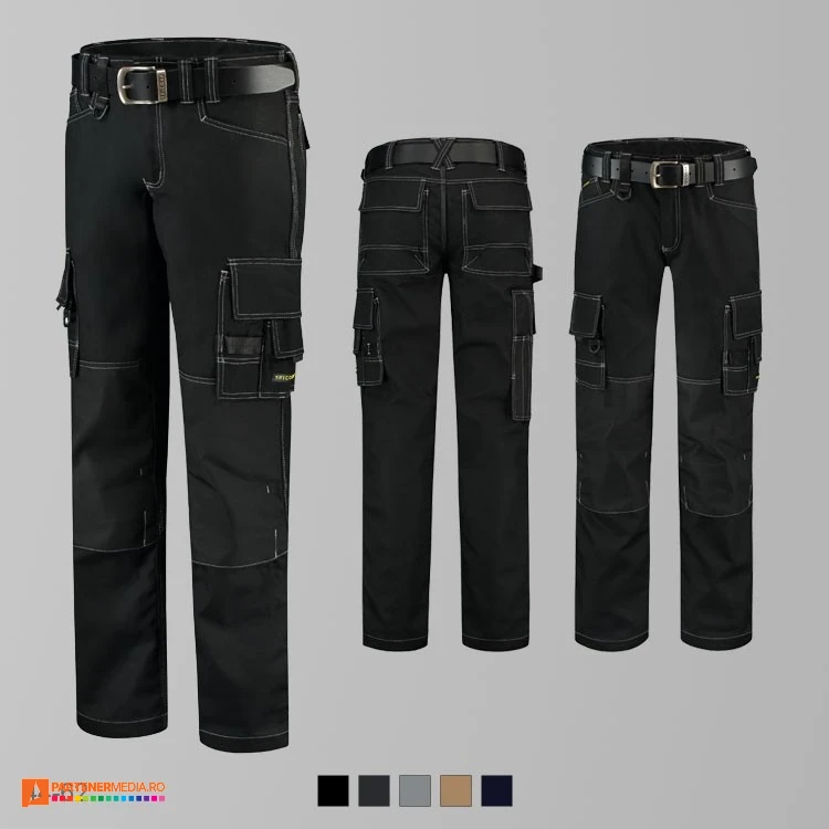 pantaloni unisex de lucru negri adt61 poza 6