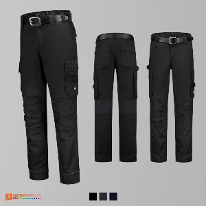 pantaloni negri unisex de lucru din bumbac si poliester adt62 poza 4