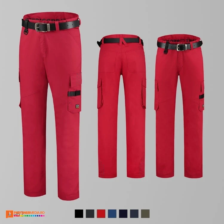 pantaloni de lucru unisex rosii adt64 poza 8