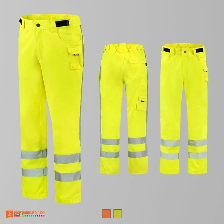 pantaloni reflectorizanti unisex galben fosforescent adt65 poza 2