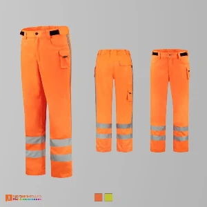 pantaloni reflectorizanti unisex portocaliu fosforescent adt65 poza 3