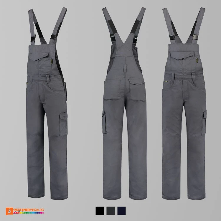 salopete unisex gri cu pieptar adt66 poza 3