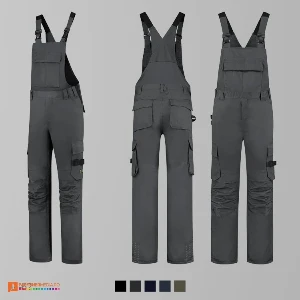 salopete gri unisex de lucru din bumbac si poliester adt67 poza 4