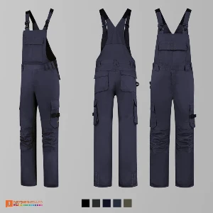 salopete unisex bleumarin de lucru din bumbac si poliester adt67 poza 3