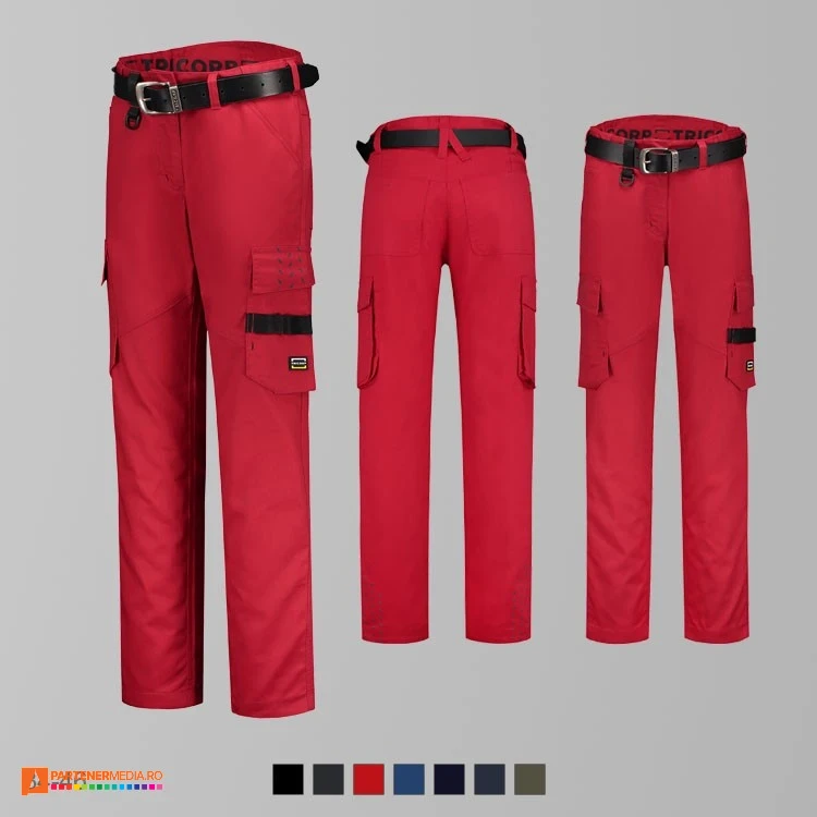 pantaloni de dama de lucru promotionali rosii adt70 poza 8