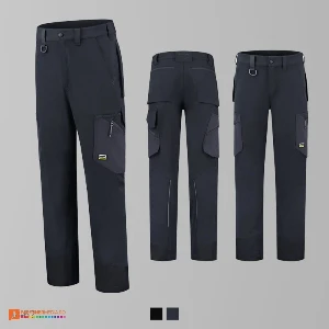 pantaloni bleumarin unisex de lucru cu talie elastica adt77 poza 2