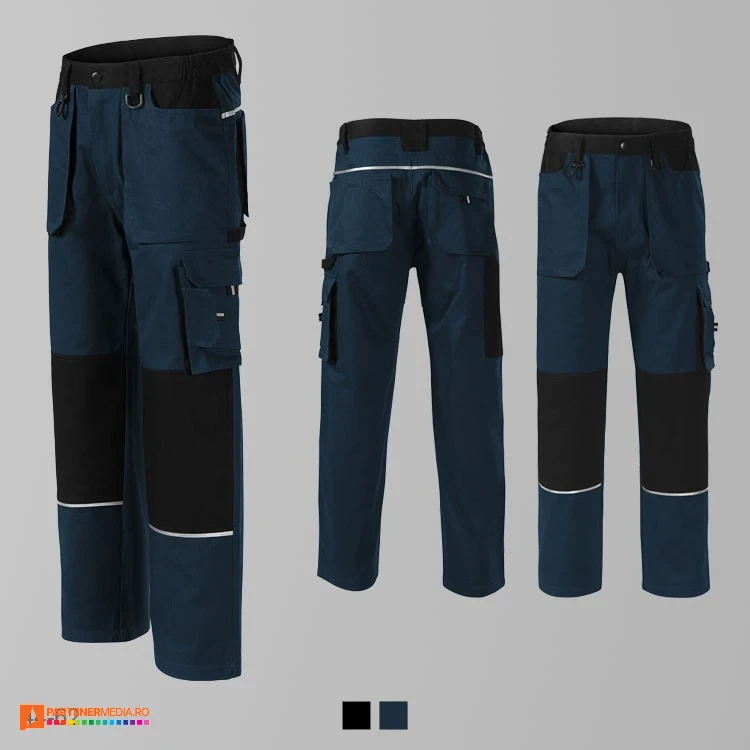 pantaloni bleumarin promotionali de lucru din bumbac adw01 poza 2