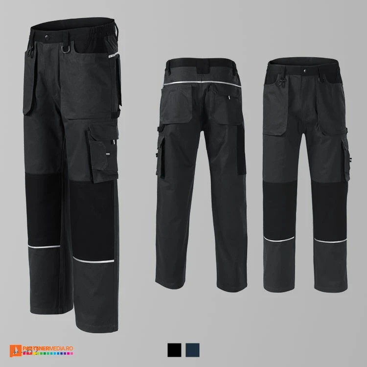 pantaloni promotionali de lucru negrii din bumbac adw01 poza 3