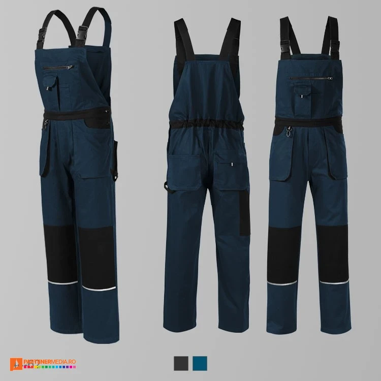 salopete albsatre barbatesti promotionale cu 8 buzunare adw02 poza 2