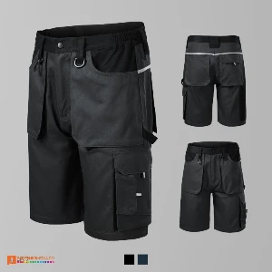 pantaloni scurti de lucru negri barbatesti adw05 poza 3