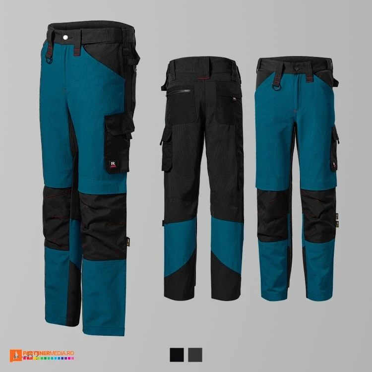 pantaloni albastri de lucru cu 10 buzunare adw07 poza 4