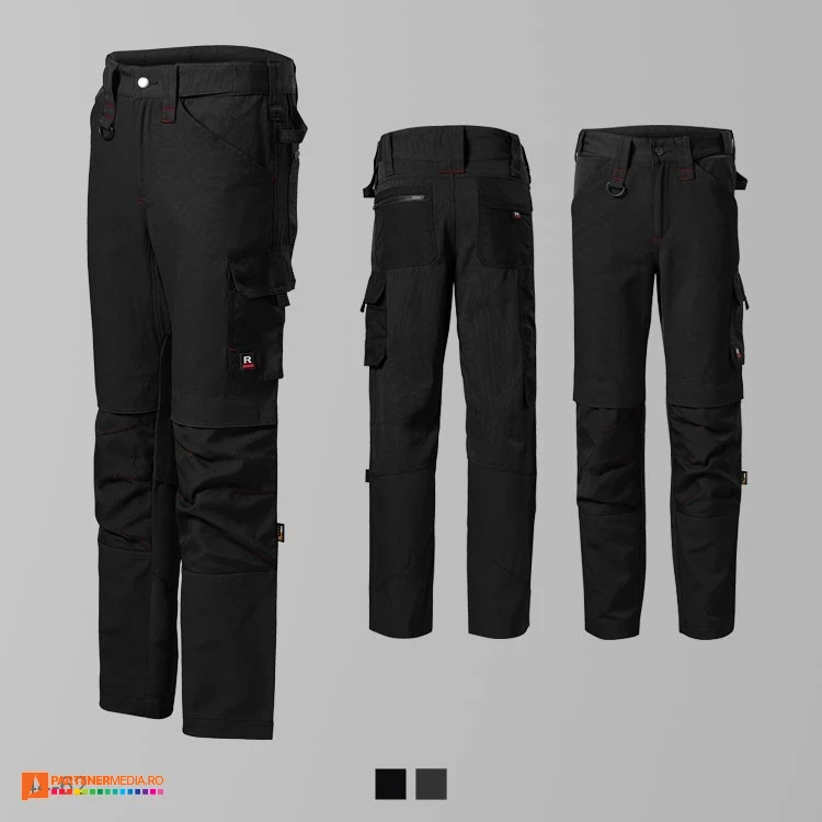 pantaloni negri de lucru cu 10 buzunare adw07 poza 3