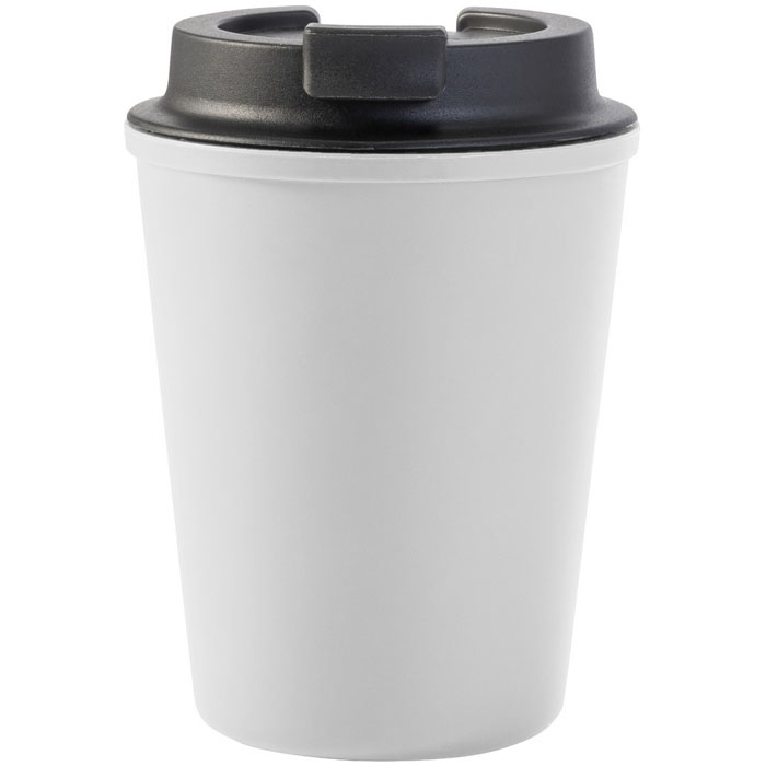 pahare albe din plastic cu capac negru V0657 poza 2