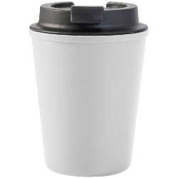 pahare albe din plastic cu capac negru V0657 poza 2
