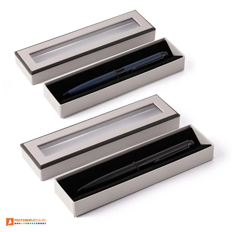 pixuri metalice cu touch pen si cutie de cadou r01064 poza 1