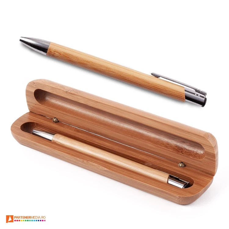 pixuri din lemn si metal in etui din lemn r01070 poza 1