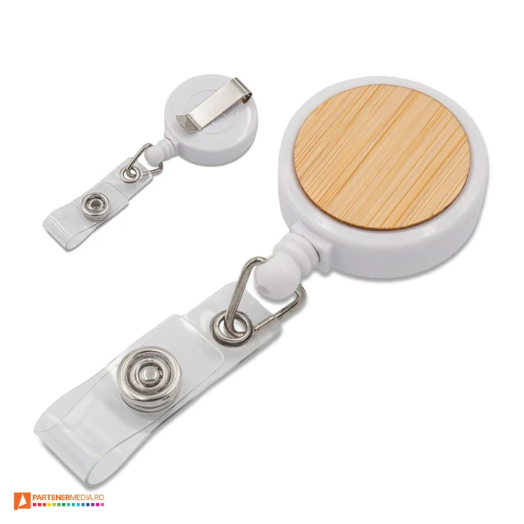 suporturi retractabile badge din plastic si lemn r07998 poza 1