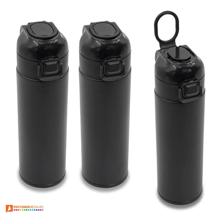 Bidoane promotionale termoizolante din otel inoxidabil cu capacitate de 500 ml bidoane termoizolante de 500 ml cu maner pliabil r08207