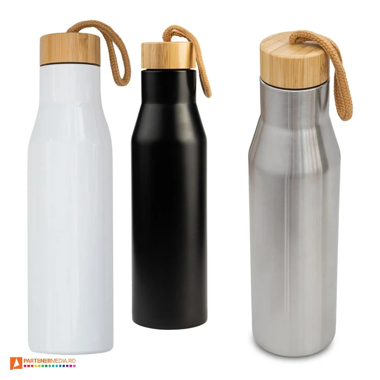 bidoane termoizolante de 500 ml cu capac din lemn r08256