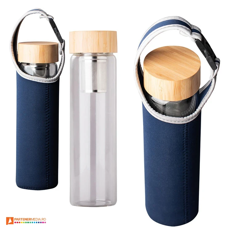 sticle promotionale cu infuzor si husa de transport r08273