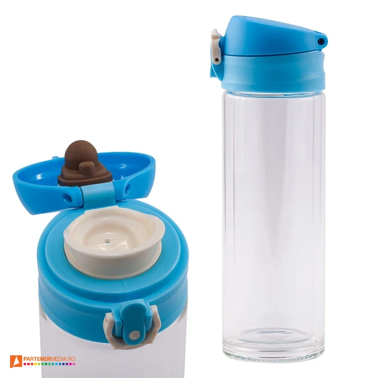 bidoane din sticla de 280 ml cu capac albastru r08284